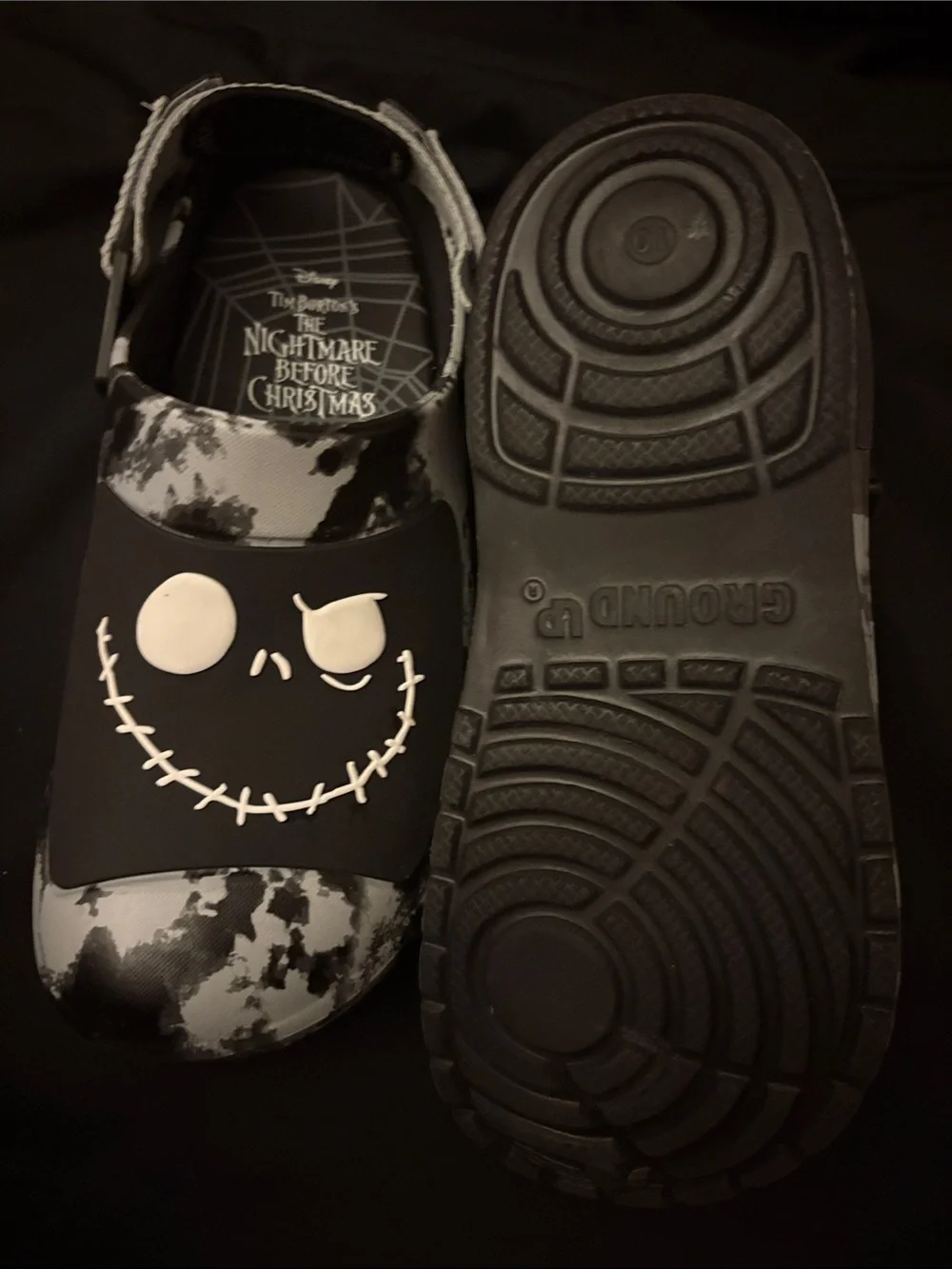 The Nightmare Before Christmas Jack Skellington Black & Gray Clog Sandals